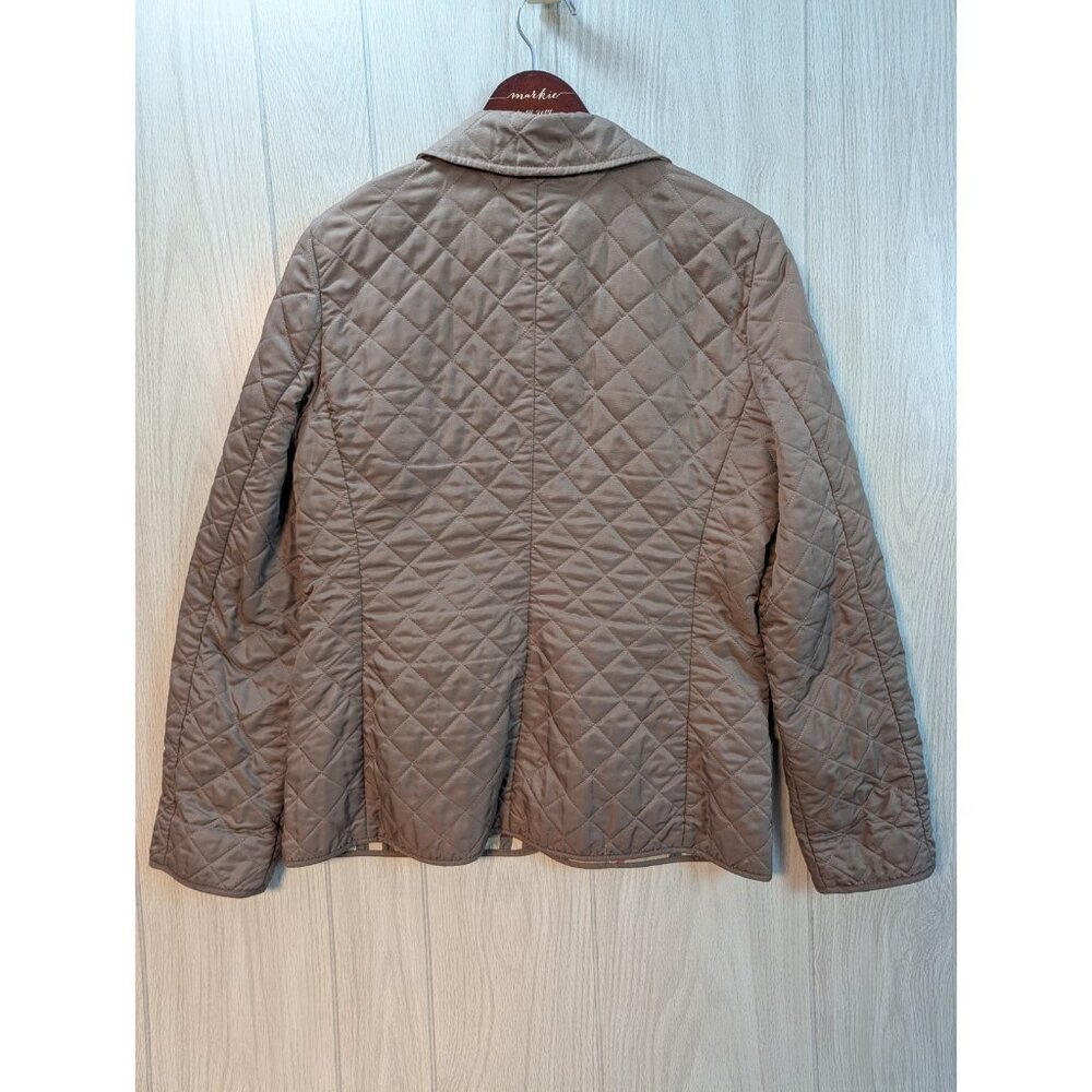 Burberry Brit Quilted Jacket Women’s Nova Check Lined Beige Coat Medium - Picture 5 of 10